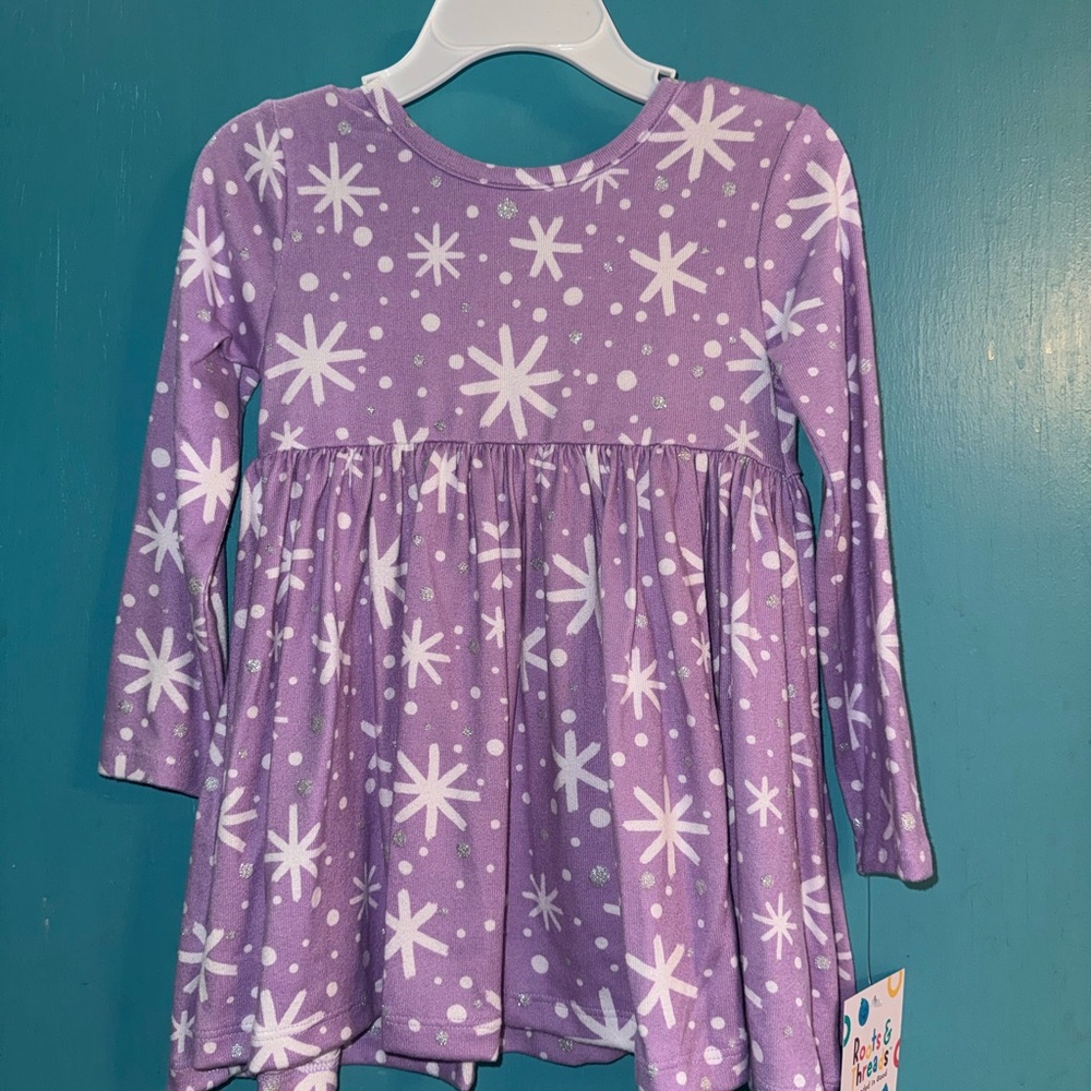 Purple Starry Kids Casual Dress